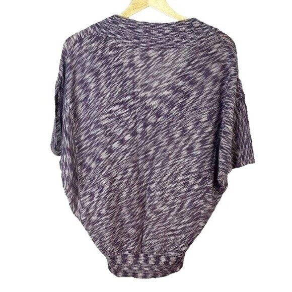 2/$15 Hinge Short Sleeve Sweater Purple XS Space Dye Geo Dolman Sleeve Batwing - Picture 4 of 7